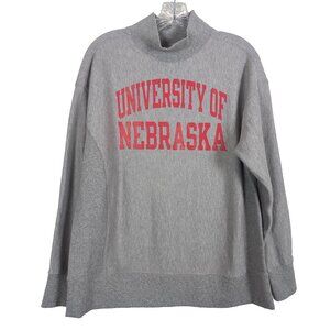 Champion Reverse Weave University of Nebraska Mens Gray Sweatshirt Medium